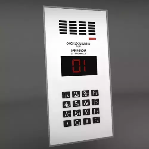 Intercom 3 low poly digital clock with numbers Low-poly 3D model