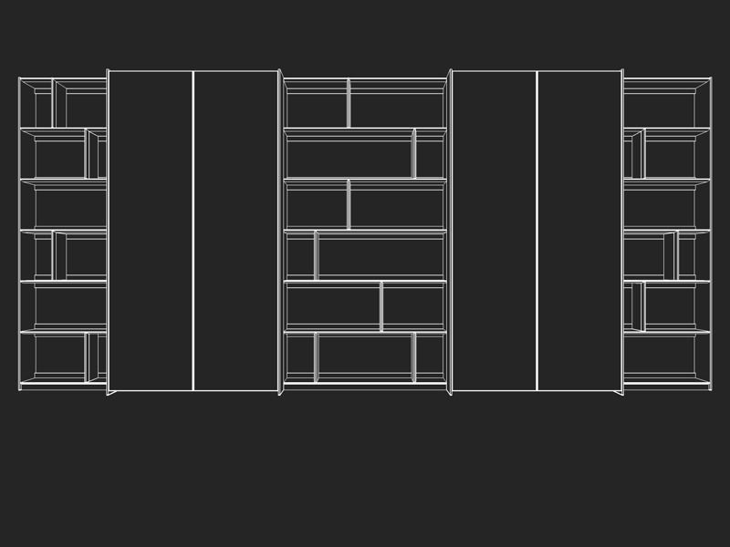 B and B bookcase 19 with books   3D model_1