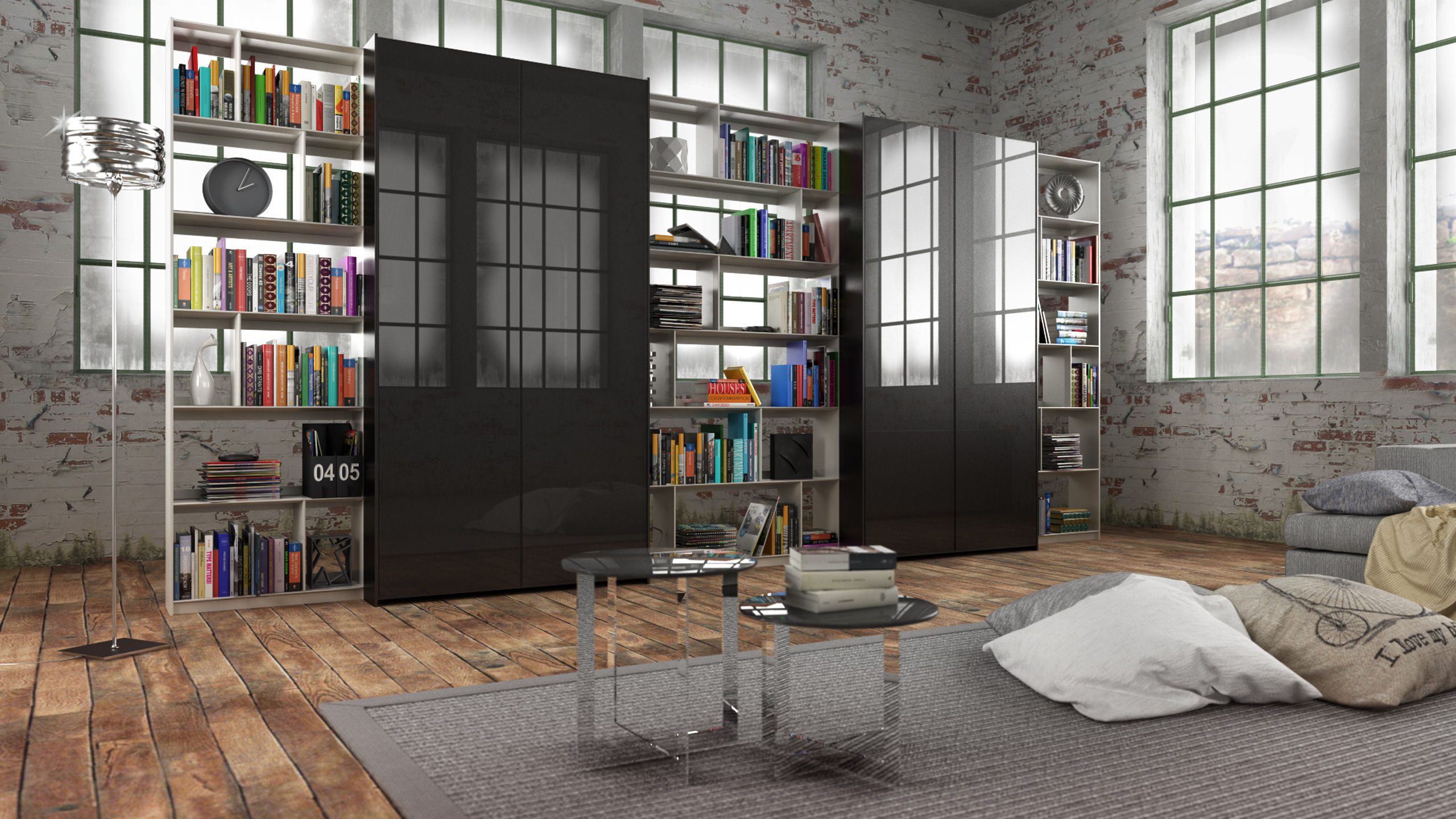 B and B bookcase 19 with books   3D model_4