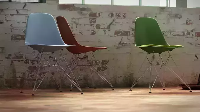 Vitra Eames plastic side chair DSR   3D model