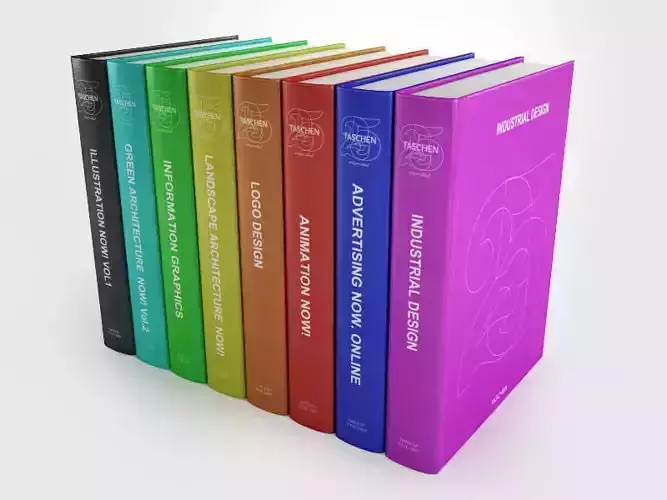 Taschen collection five different colored books