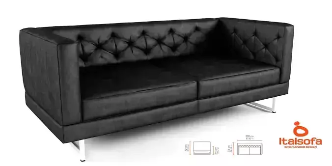 italsofa-Diamonds sofa with chrome legs