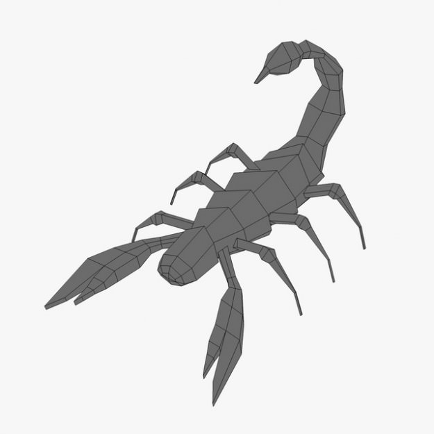 Low poly scorpion 3D model_4