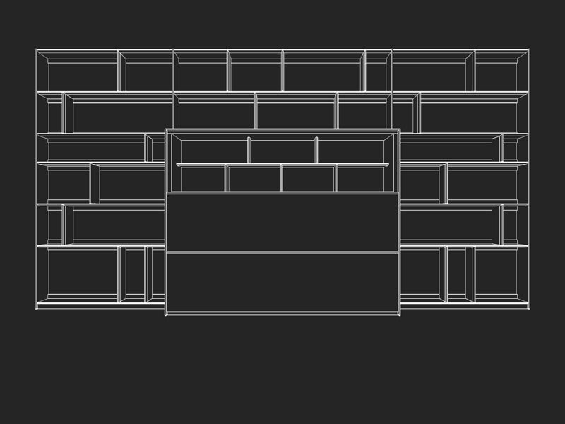 B and B bookcase 5 with books   3D model_5