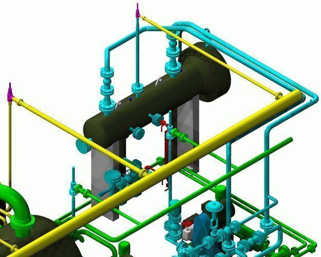 Horizontal Inlet Separator Package 3D model_5