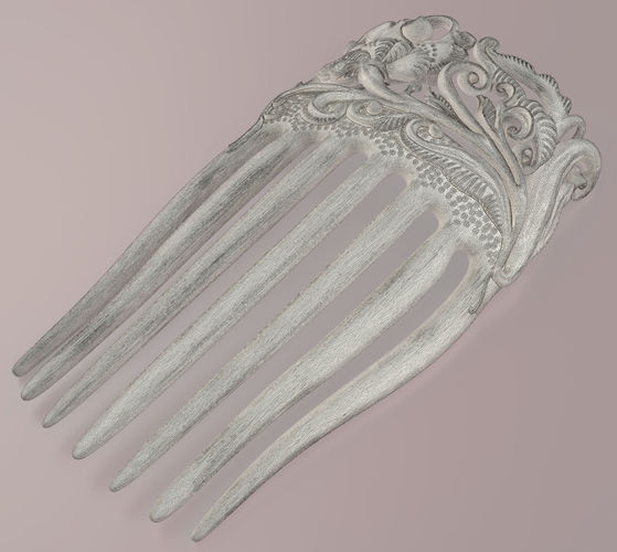 Flower hair comb printable 3D Model 3D printable MAX OBJ ...