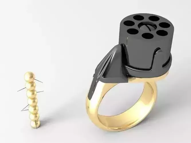 The gun-ring ring with bullet in it