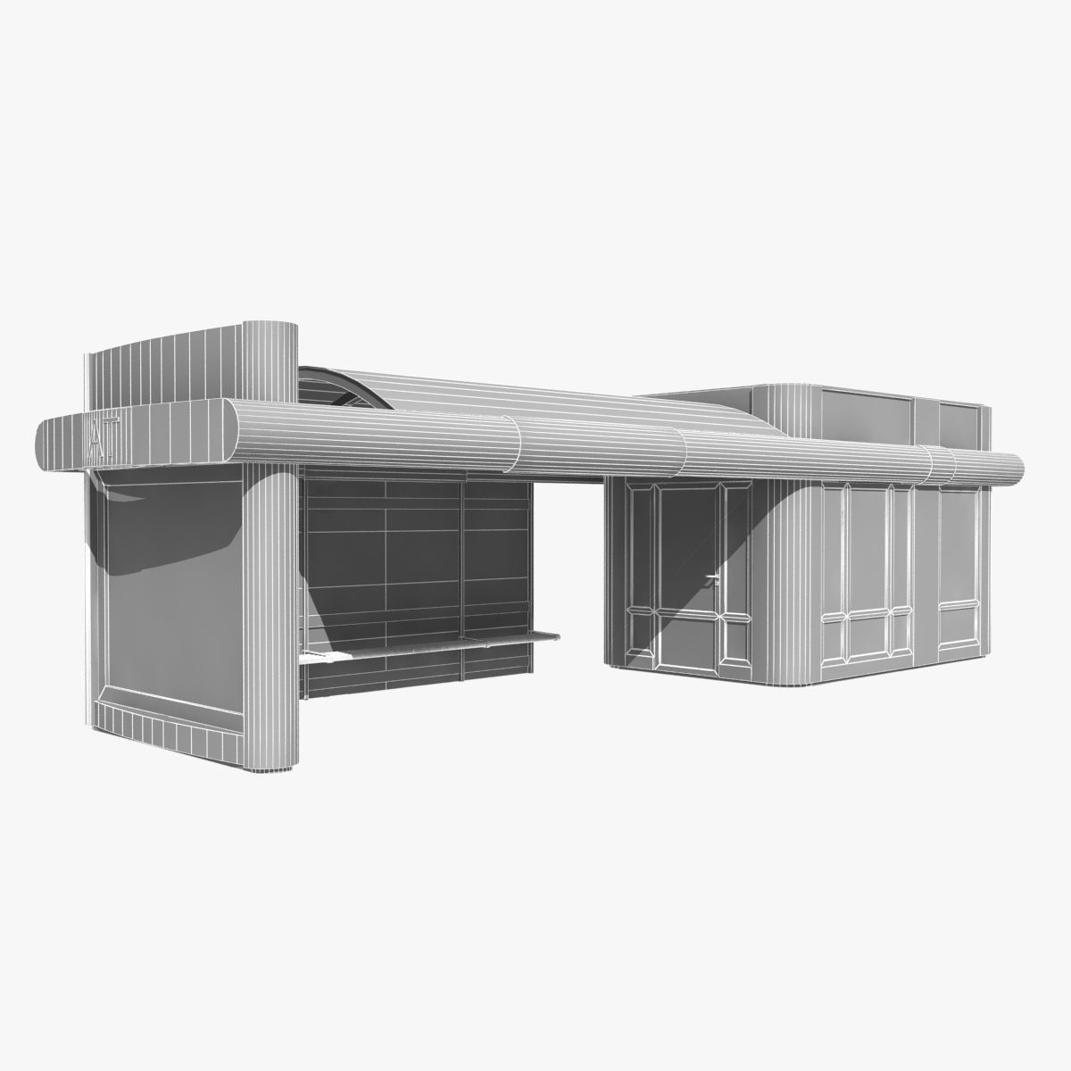 Bus stop 3D model_6