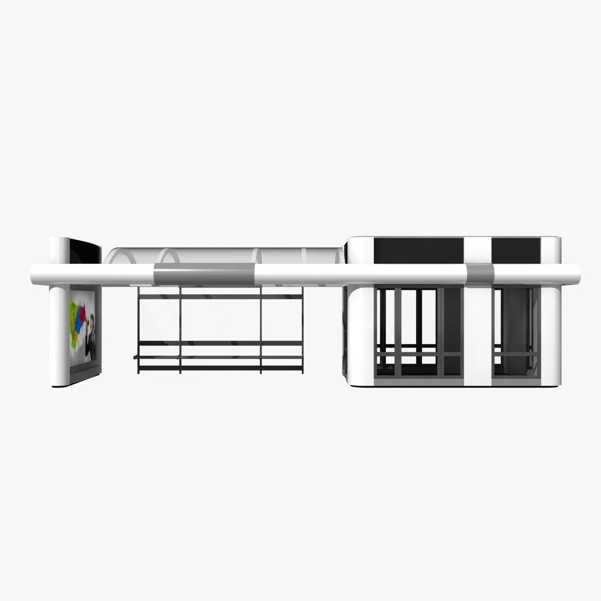 Bus stop 3D model_5