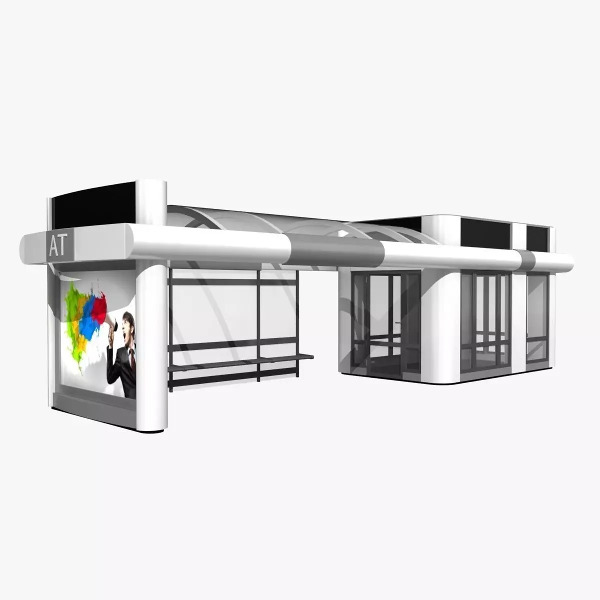 Bus stop 3D model_0