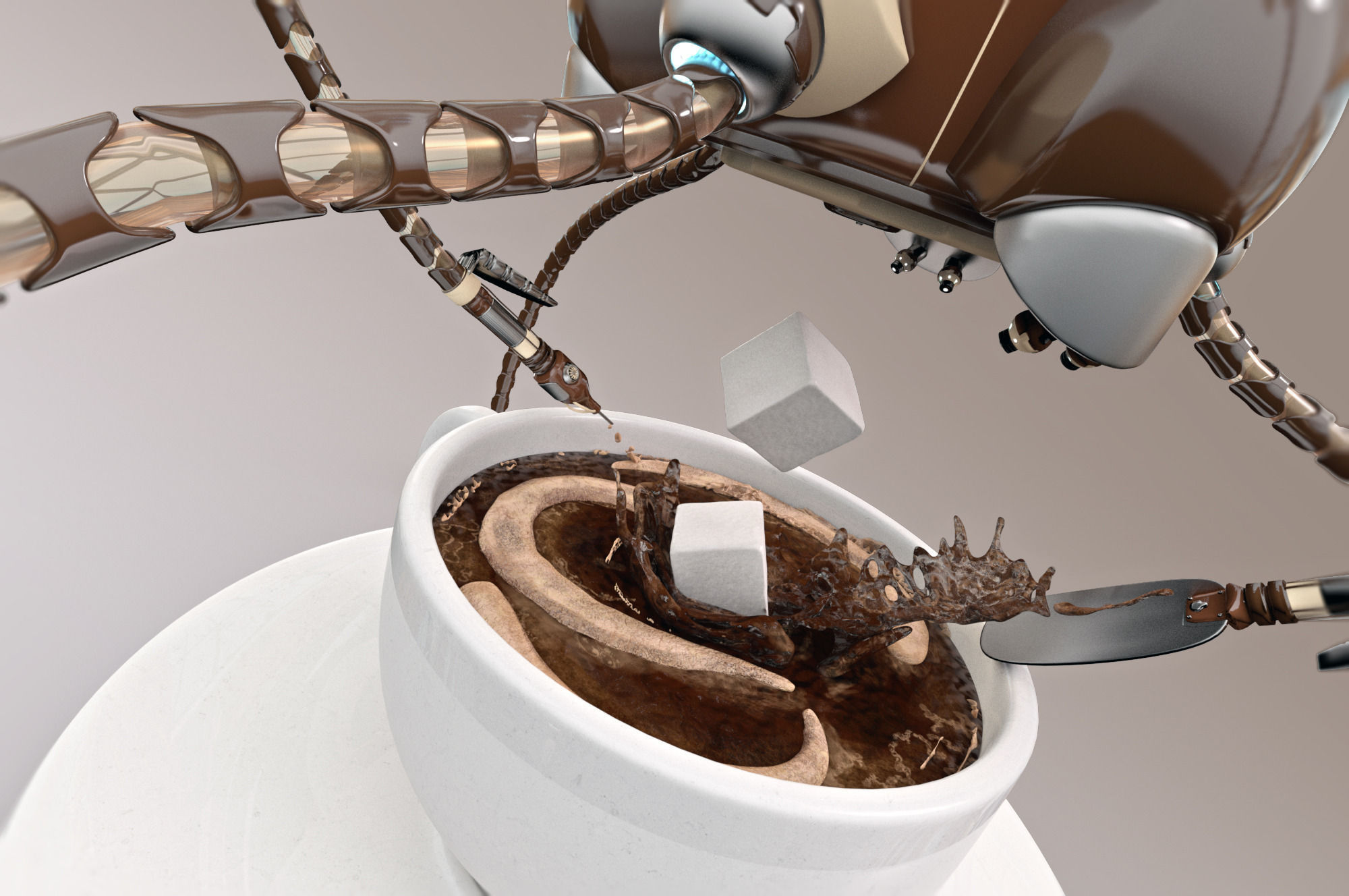 ARoboCoffee1 robot with cup of coffee on table 3D model_6