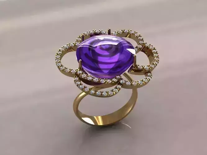 Ring flower amethyst