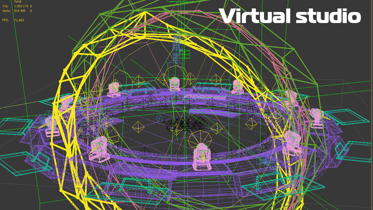 Virtual tv studio 3D model_5