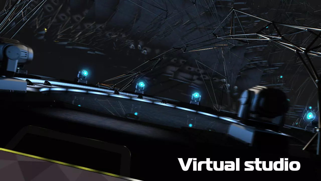 Virtual tv studio 3D model_0