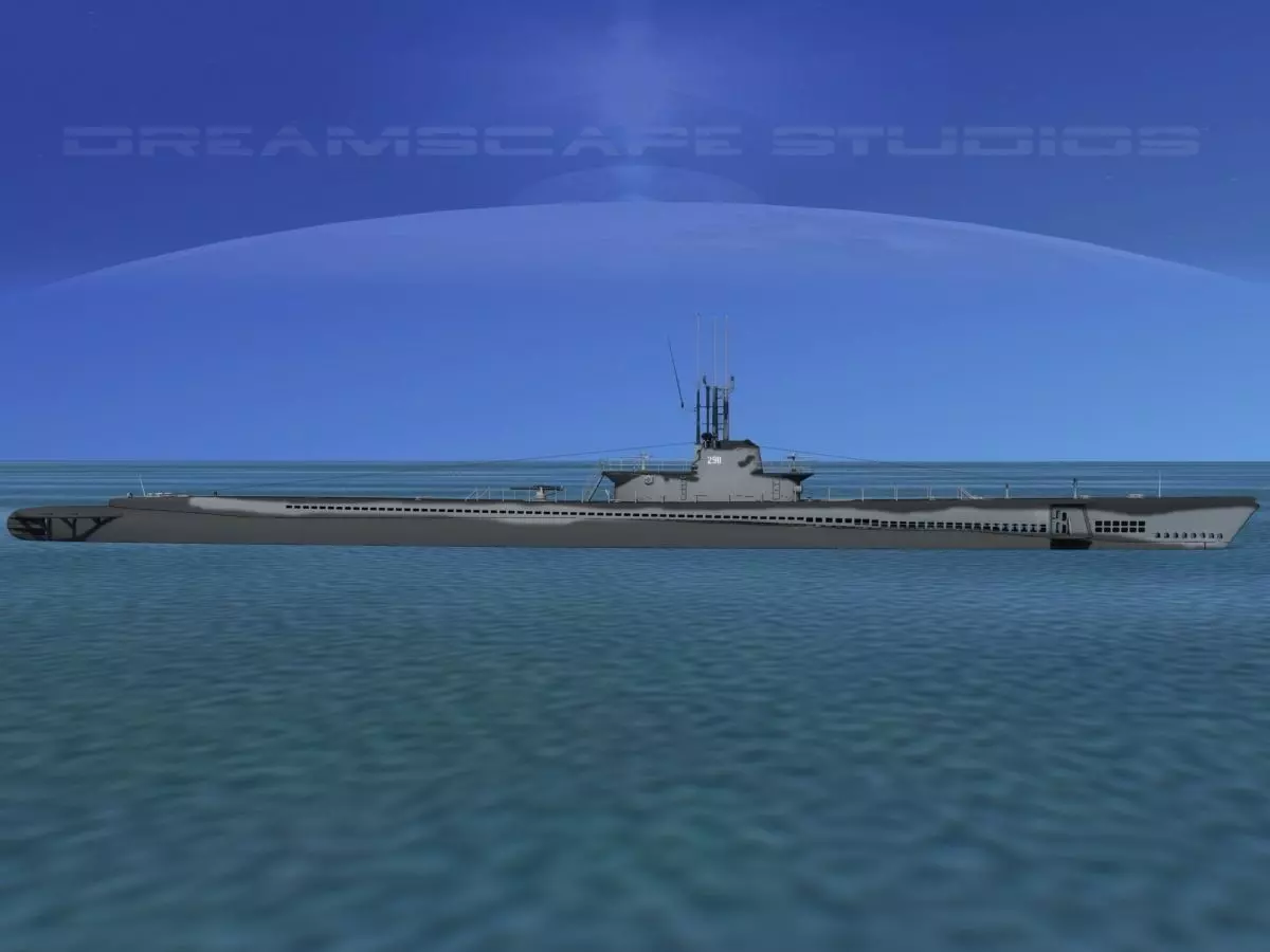 Balao Class Submarine SS290 USS Cisco VHP 3D model