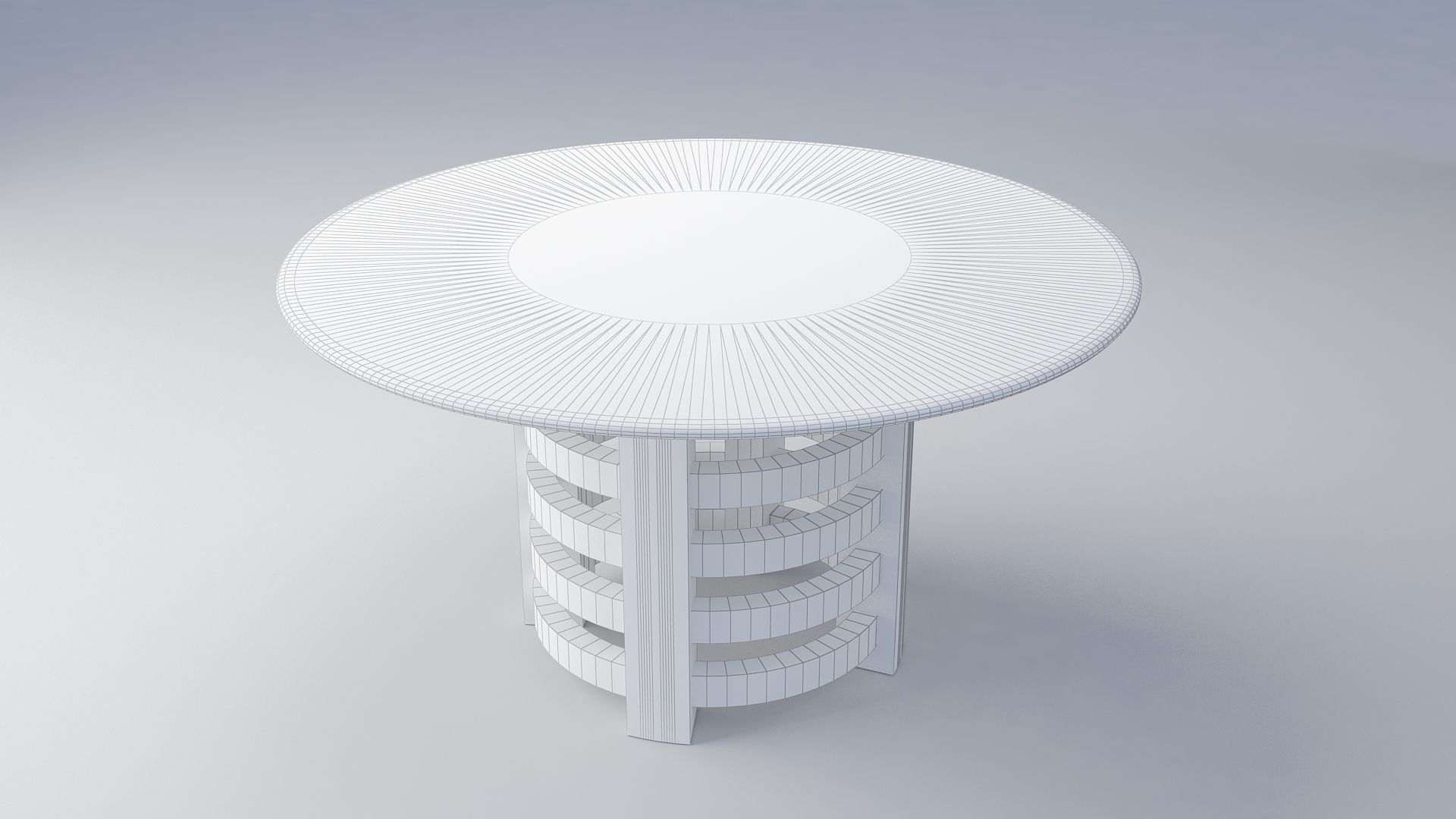 5 Rings Table 3D model_1