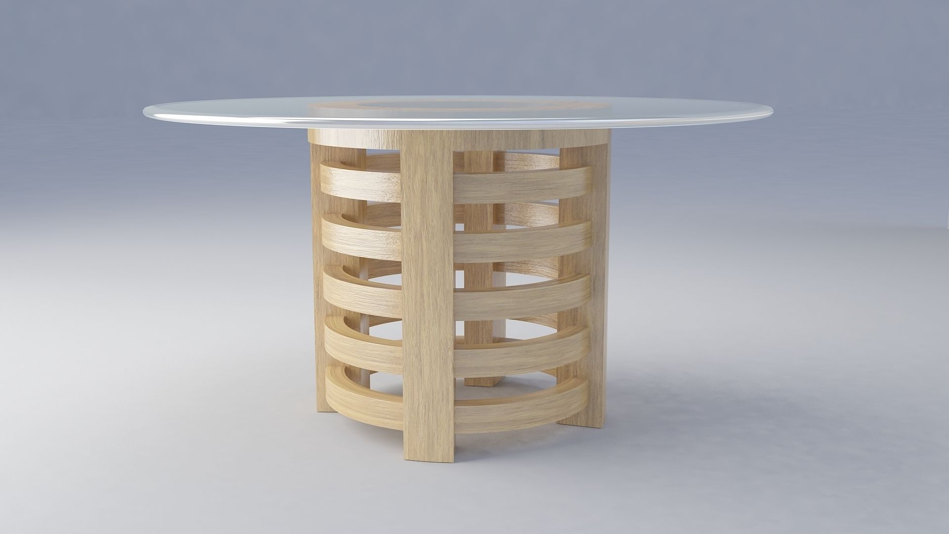 5 Rings Table 3D model_2