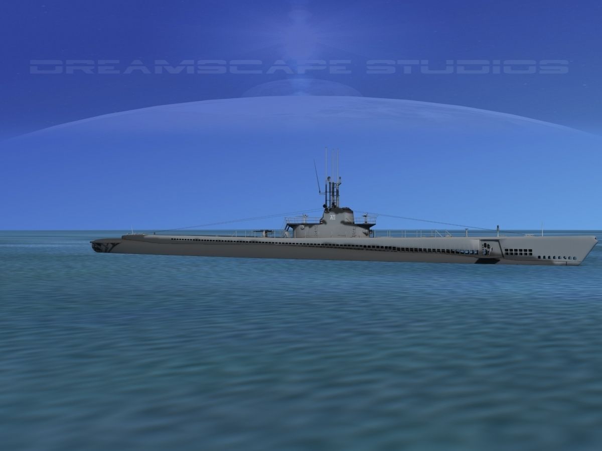 Balao Class Submarine SS371 USS Lagardo VHP 3D model_3
