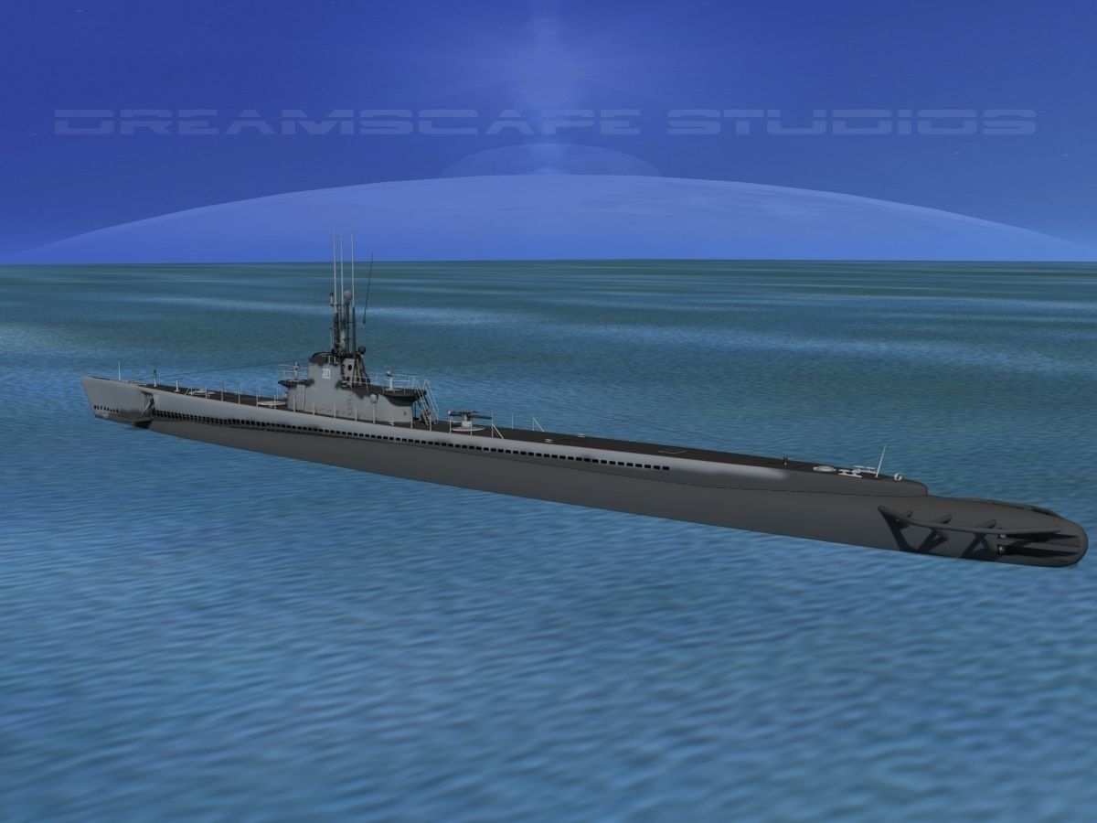 Balao Class Submarine SS371 USS Lagardo VHP 3D model_12