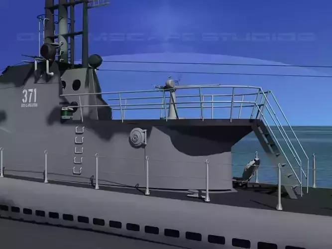 Balao Class Submarine SS371 USS Lagardo VHP 3D model