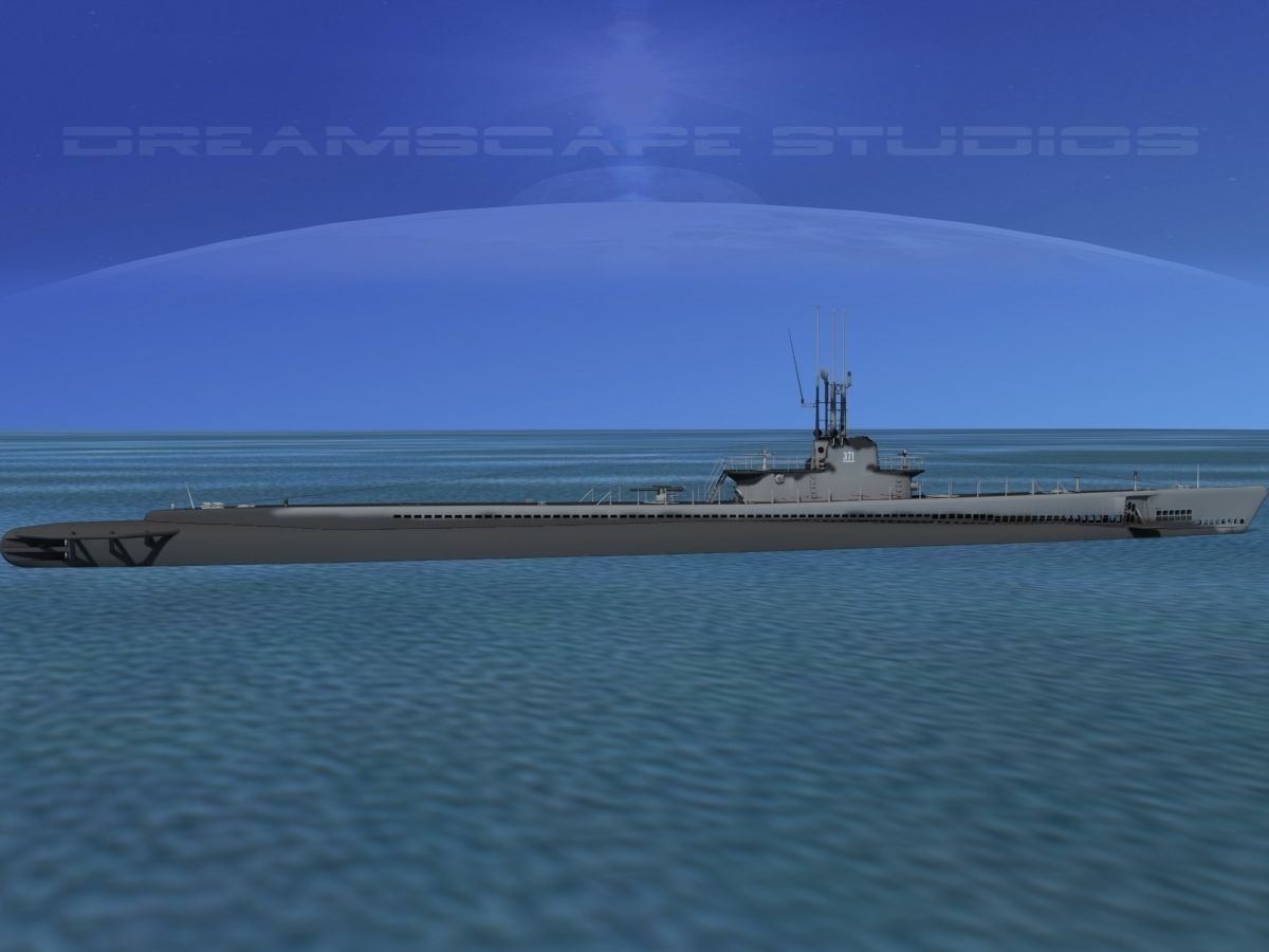 Balao Class Submarine SS371 USS Lagardo VHP 3D model_4