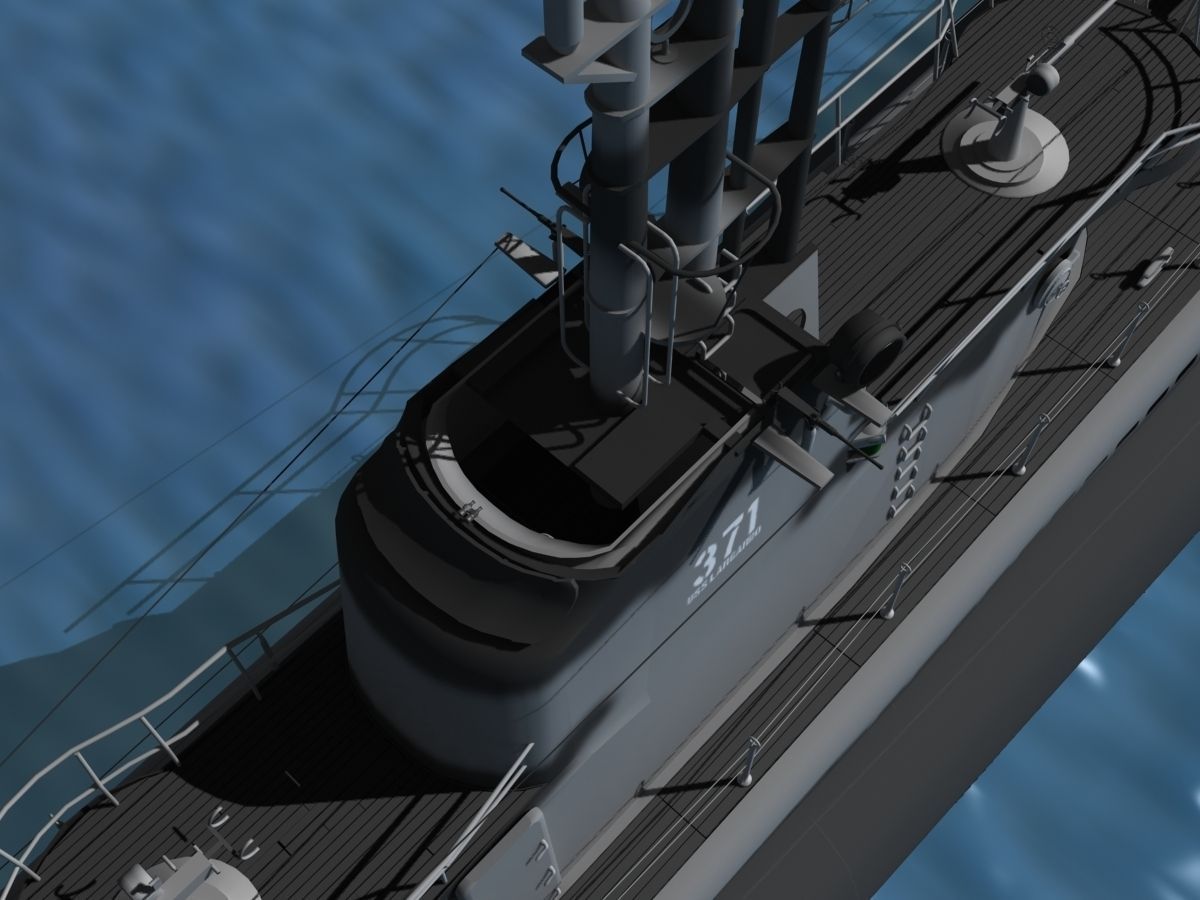 Balao Class Submarine SS371 USS Lagardo VHP 3D model_8
