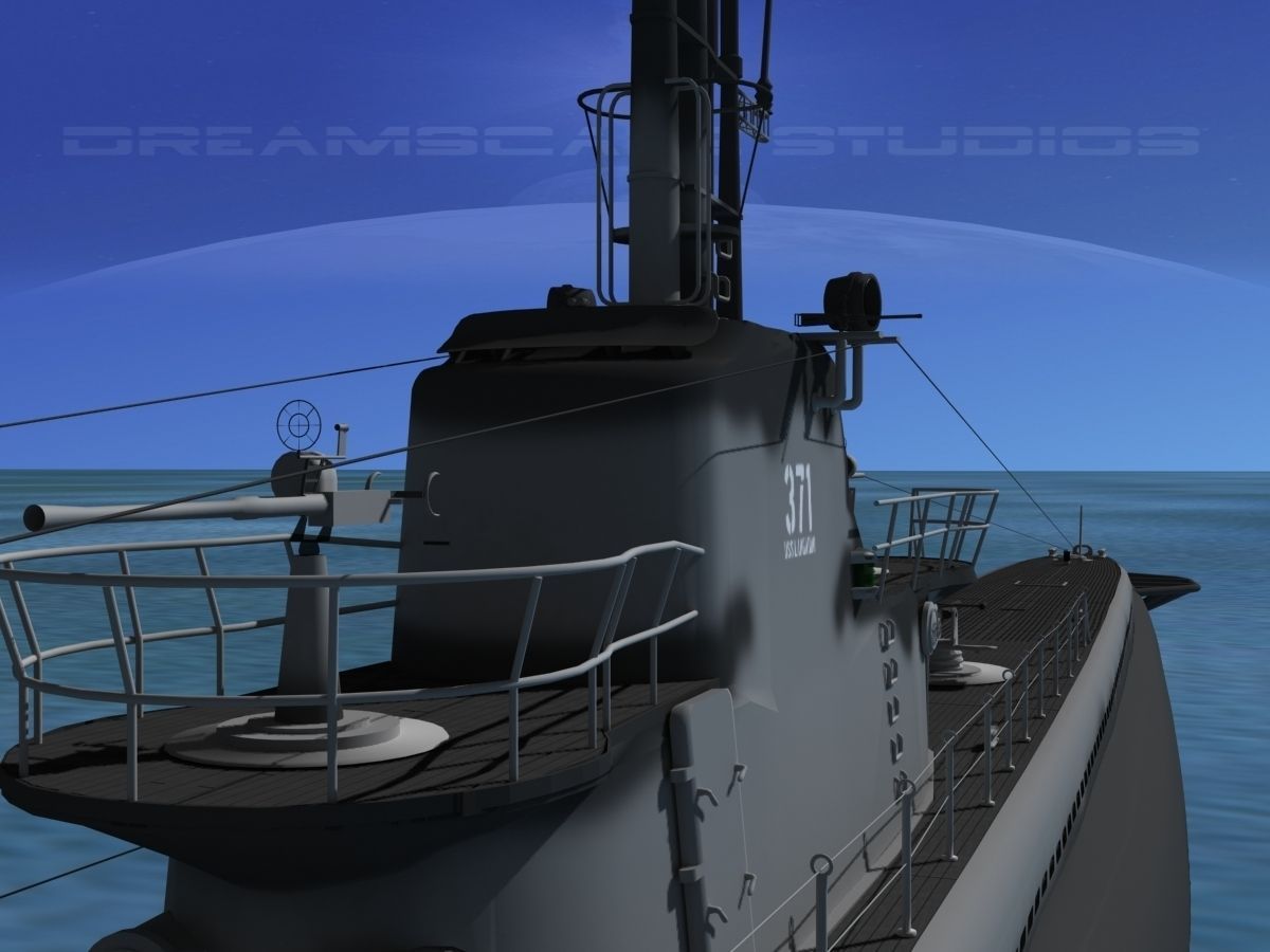 Balao Class Submarine SS371 USS Lagardo VHP 3D model_9