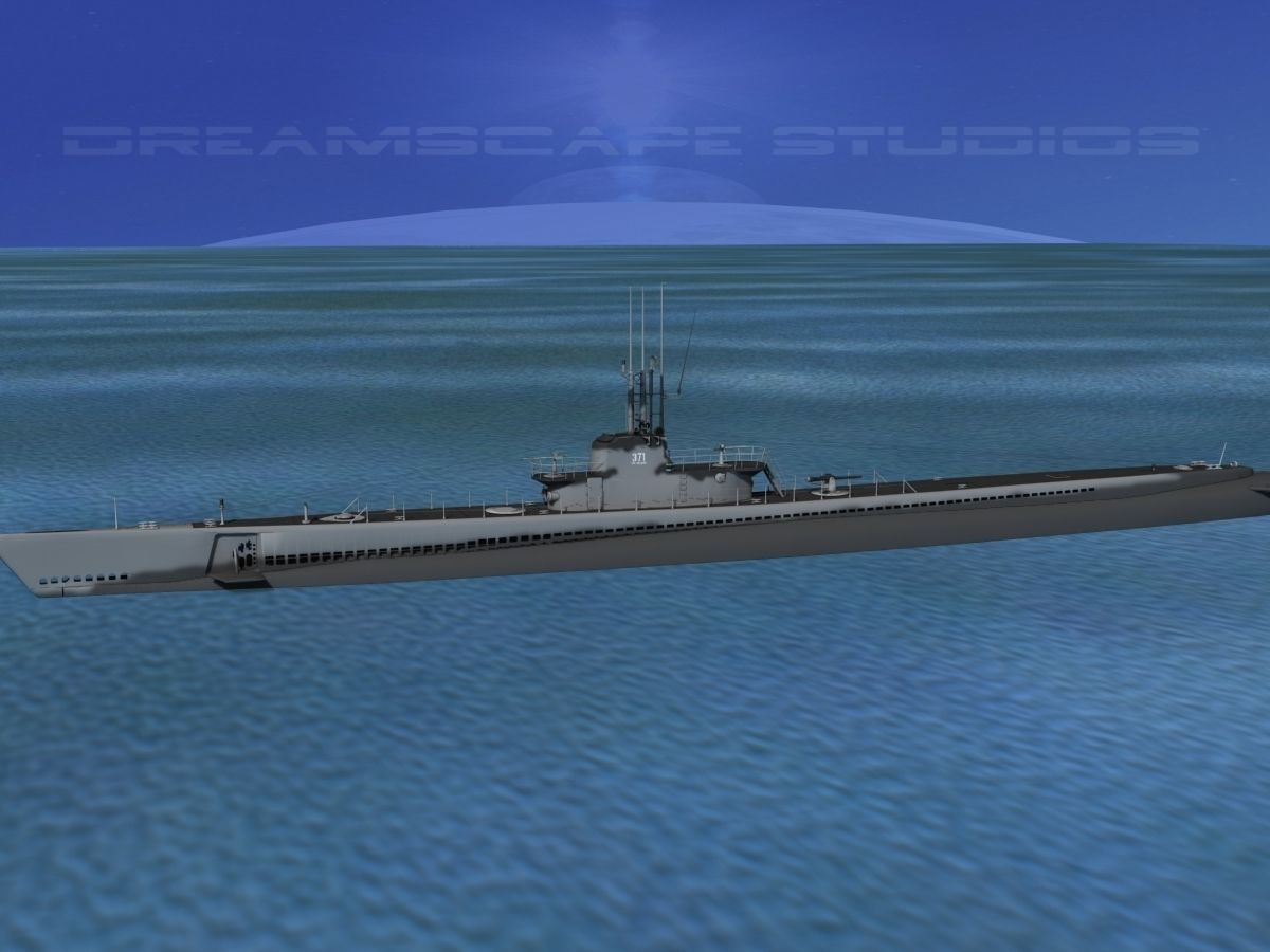 Balao Class Submarine SS371 USS Lagardo VHP 3D model_14
