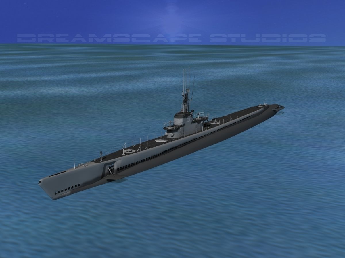 Balao Class Submarine SS371 USS Lagardo VHP 3D model_15