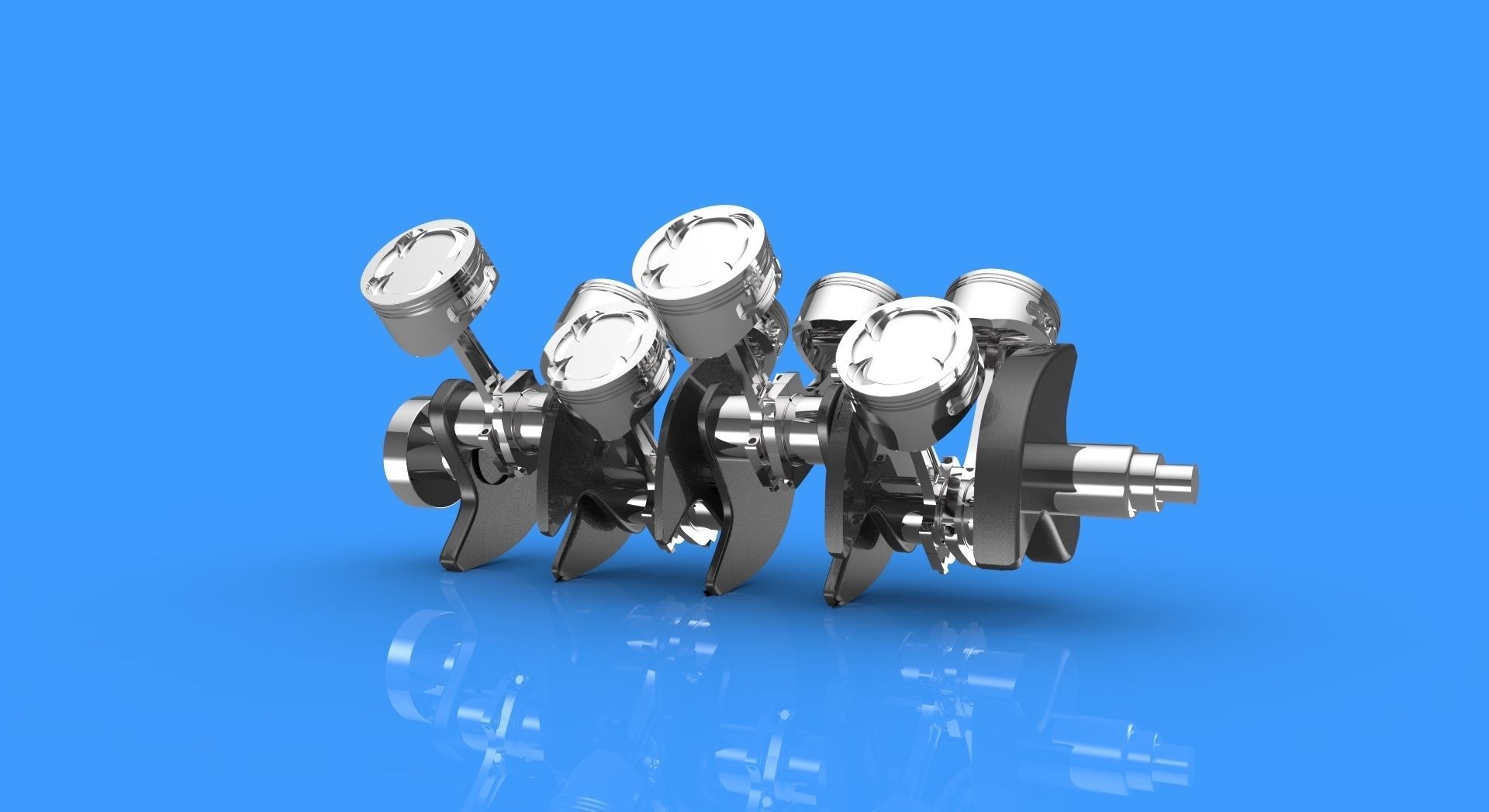 V8 Engine Crankshaft Free 3D print model_5