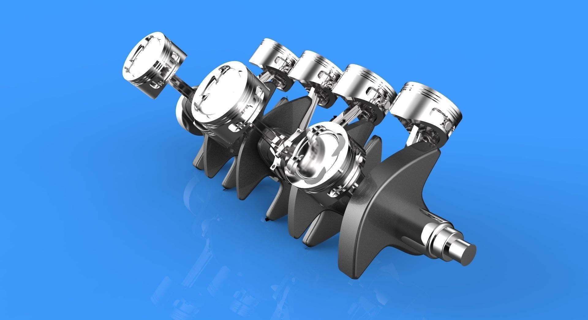 V8 Engine Crankshaft Free 3D print model_2