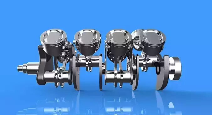 V8 Engine Crankshaft Free 3D print model