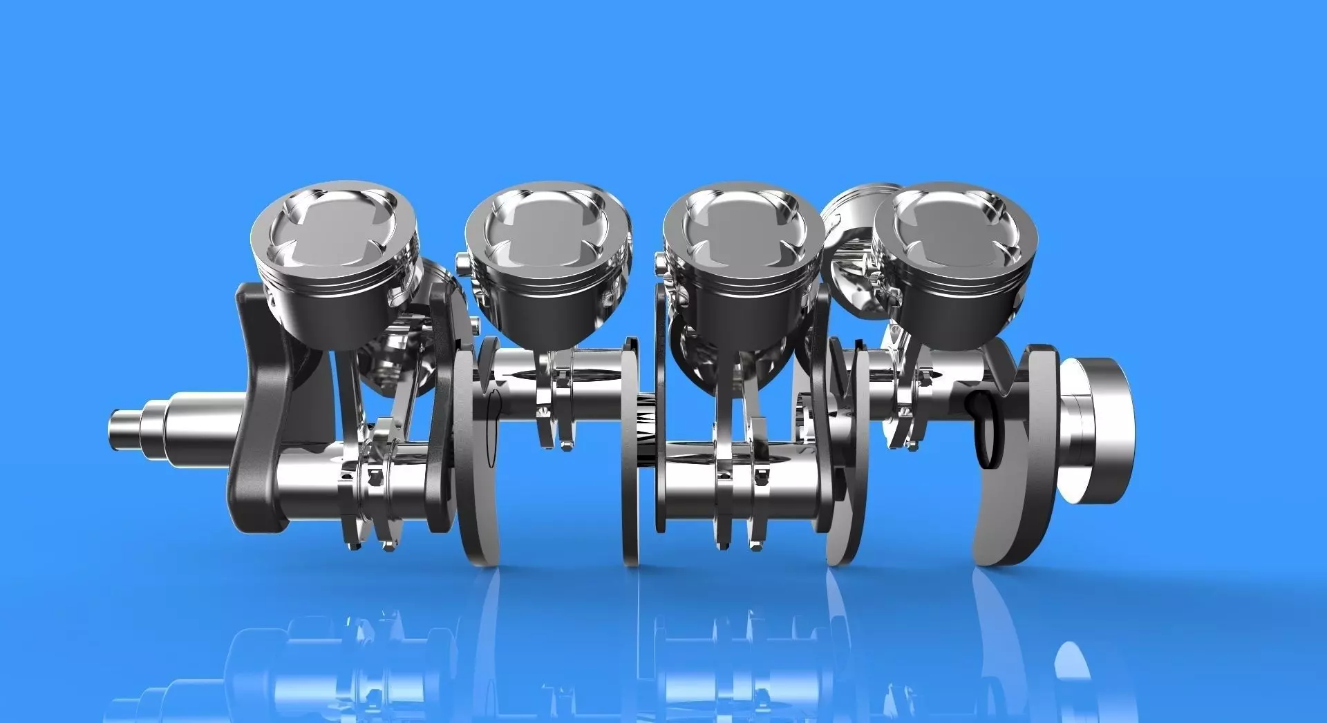 V8 Engine Crankshaft Free 3D print model_0