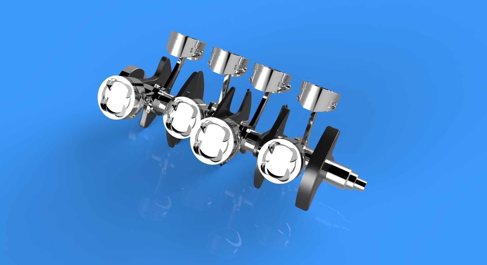 V8 Engine Crankshaft Free 3D print model_1