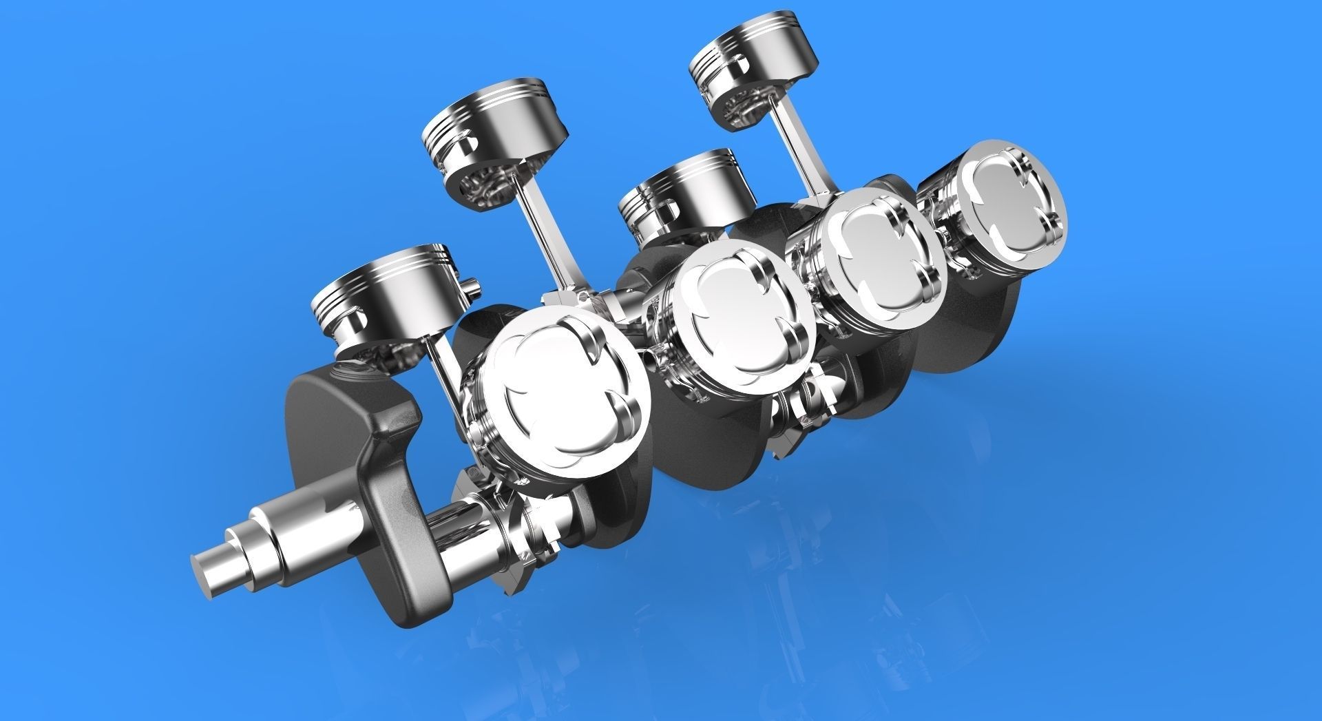 V8 Engine Crankshaft Free 3D print model_3