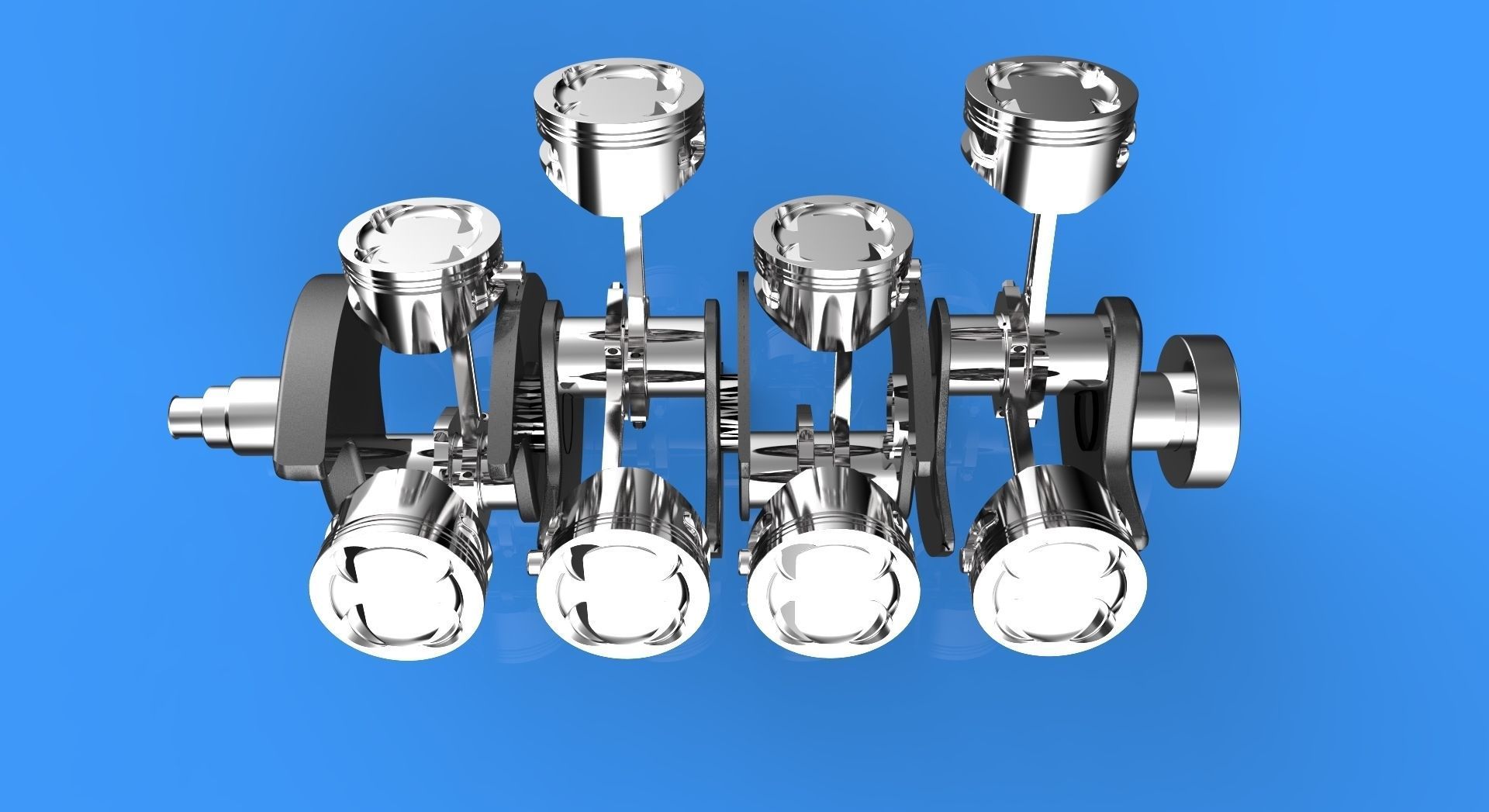 V8 Engine Crankshaft Free 3D print model_4