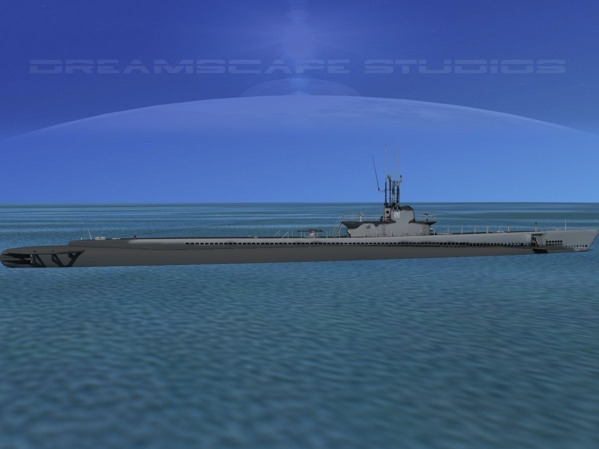 Balao Class Submarine SS297 USS Ling VHP 3D model_1