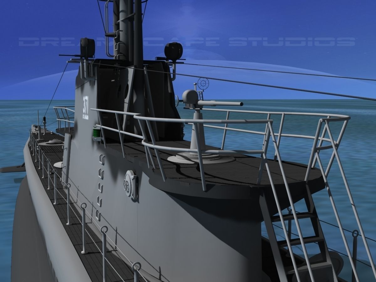 Balao Class Submarine SS297 USS Ling VHP 3D model_6