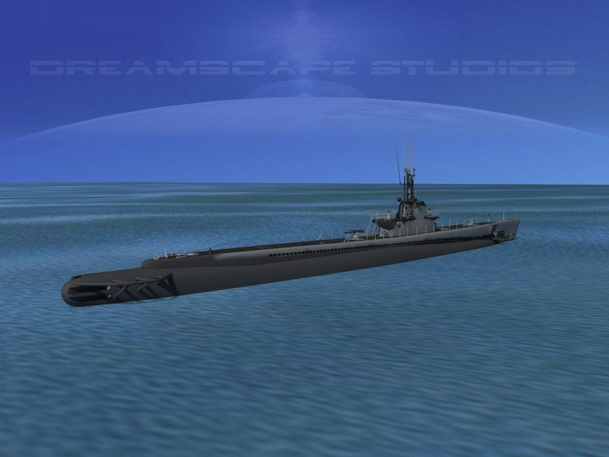 Balao Class Submarine SS297 USS Ling VHP 3D model_8