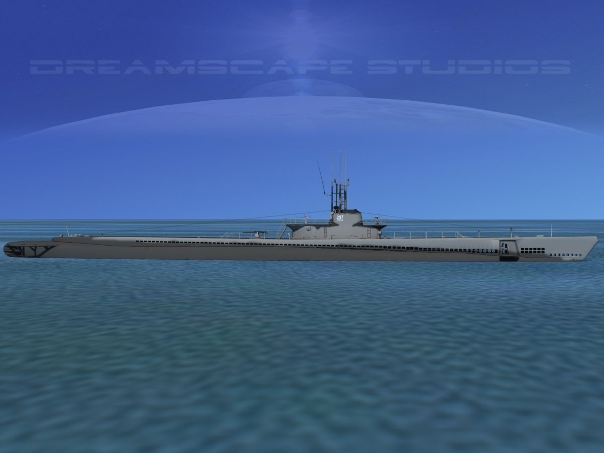 Balao Class Submarine SS297 USS Ling VHP 3D model_2