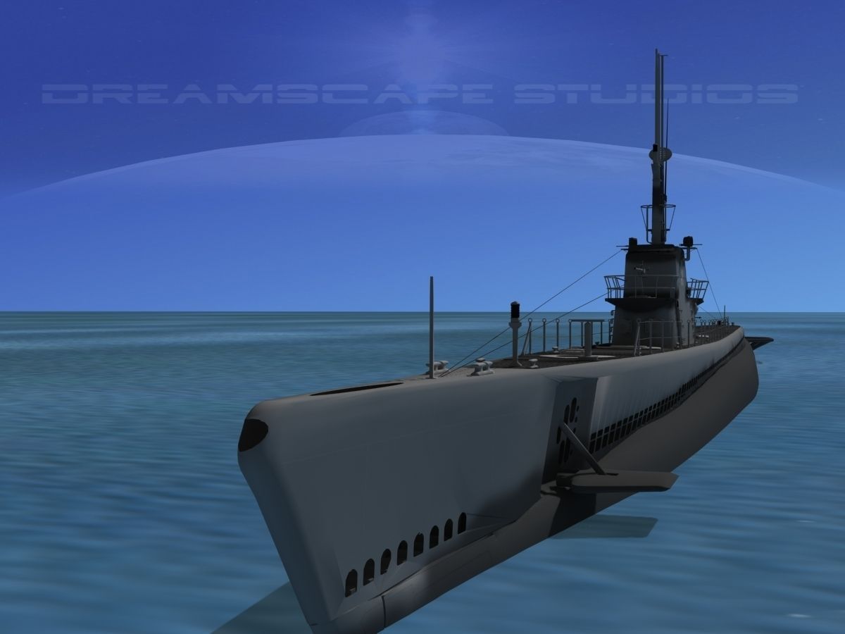 Balao Class Submarine SS297 USS Ling VHP 3D model_7
