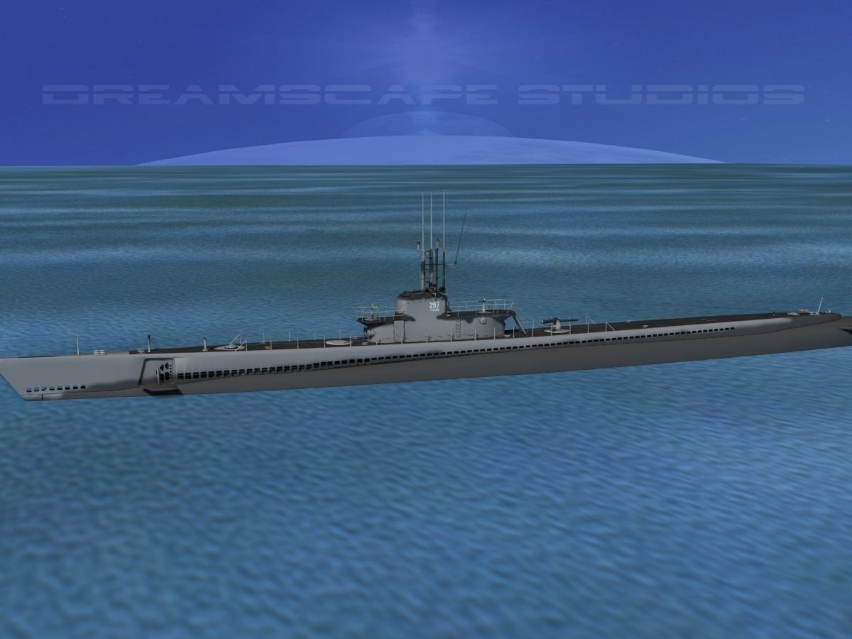 Balao Class Submarine SS297 USS Ling VHP 3D model_12