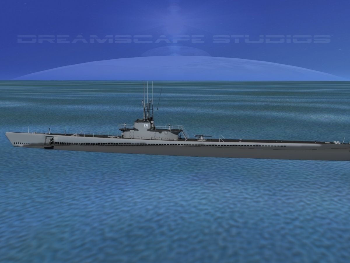 Balao Class Submarine SS297 USS Ling VHP 3D model_11