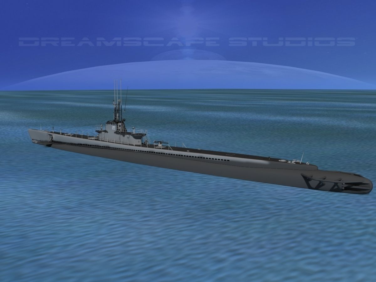 Balao Class Submarine SS297 USS Ling VHP 3D model_10
