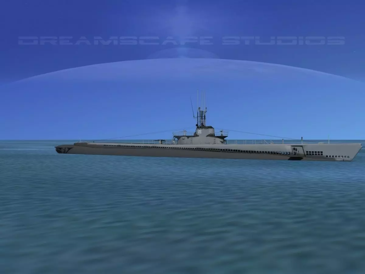 Balao Class Submarine SS297 USS Ling VHP 3D model_0