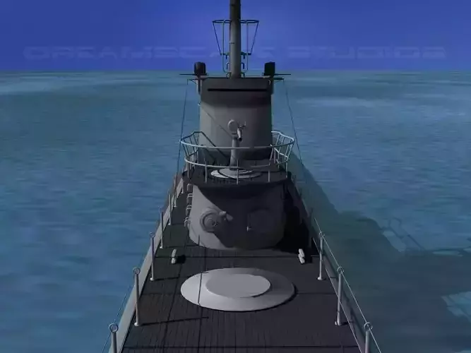 Balao Class Submarine SS347 USS Cubera VHP 3D model