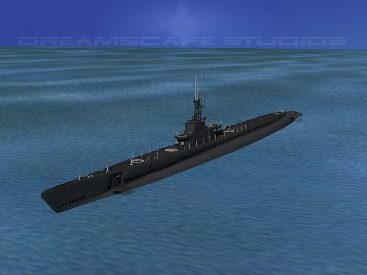 Balao Class Submarine SS347 USS Cubera VHP 3D model_15