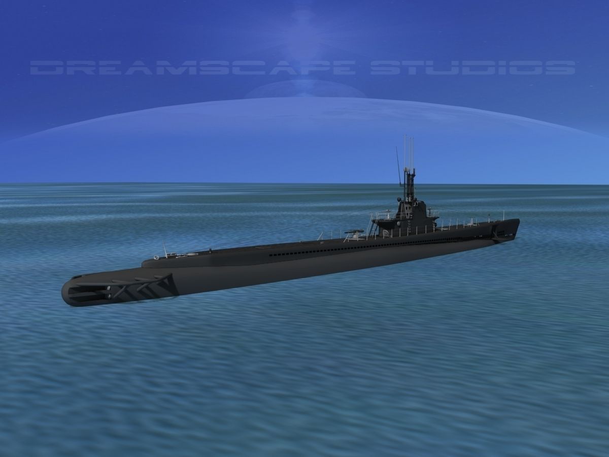 Balao Class Submarine SS347 USS Cubera VHP 3D model_10
