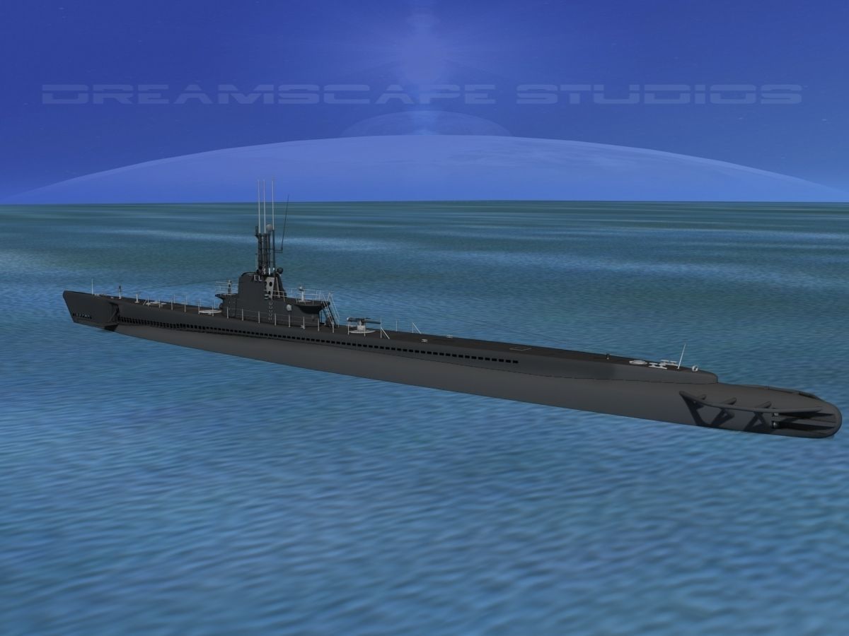Balao Class Submarine SS347 USS Cubera VHP 3D model_12