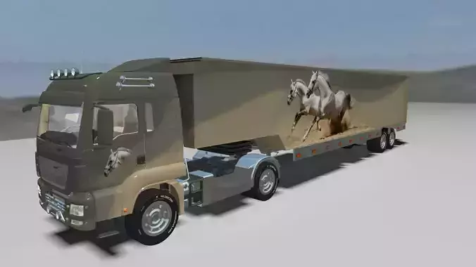 TGX 680 MAN Truck and Trailer 3D model